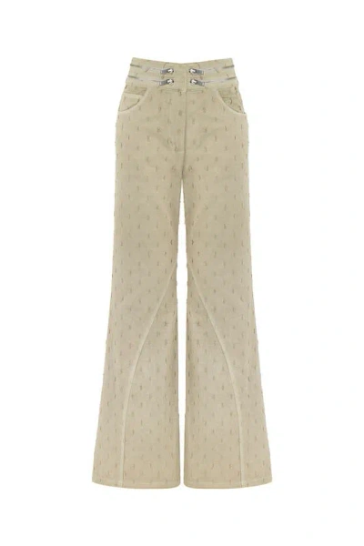 NOCTURNE NOCTURNE WIDE LEG JEANS WITH ZIPPER DETAIL AT WAIST