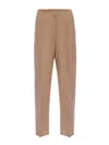 Nocturne Wide Leg Linen Pants In Beige