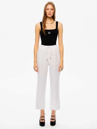 Nocturne Wide-leg Linen Pants In White