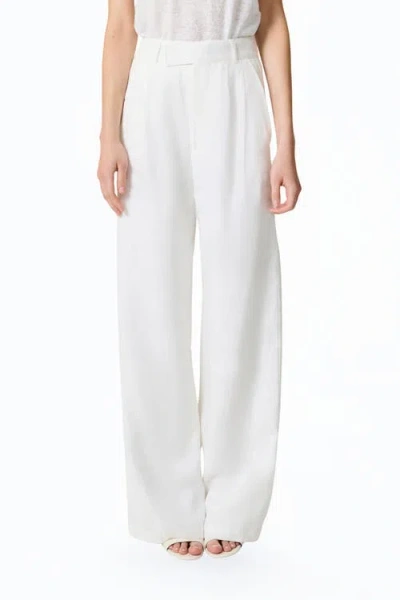 Nocturne Wide-leg Linen Pants In White