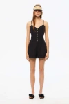 NOCTURNE WIDE-LEG LINEN ROMPER