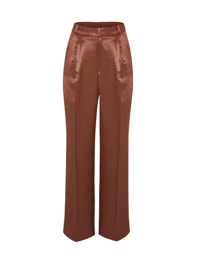 Nocturne Wide Leg Pants In Brown