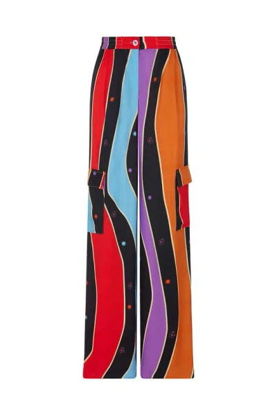 Nocturne Wide-leg Pants With Adjustable Waistband In Multi-colored