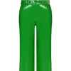 Nocturne Wide Leg Pleather Pants In Green