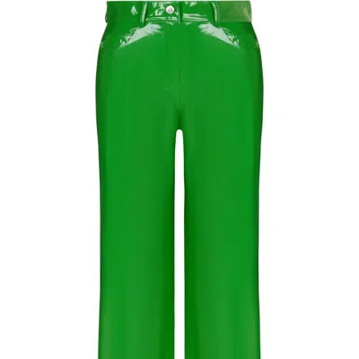Nocturne Wide Leg Pleather Pants In Green
