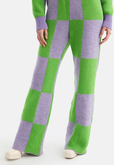 Nocturne Women's Wide Leg Printed Pants In Green