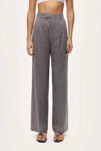 Nocturne Wide Leg Tailored Pants In Gray