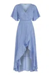 Nocturne Asymmetric Flounce Dress In Blue