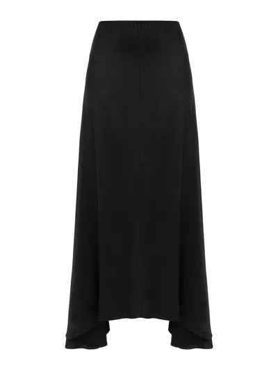 Nocturne Women's Asymmetrical Long Skirt - Black