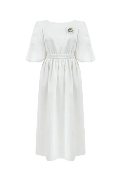 Nocturne Women's Balloon Sleeve Maxi Dress - Off White