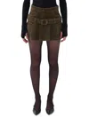Nocturne Women's Belted Denim Miniskirt In Brown