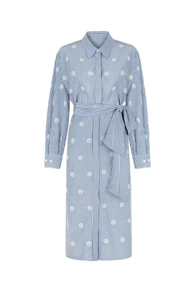 Nocturne Women's Belted Shirt Dress Blue