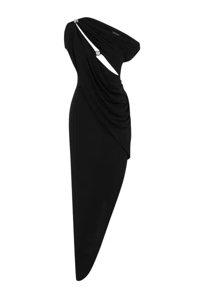 Nocturne Women's Black Accessory Detailed Midi Dress