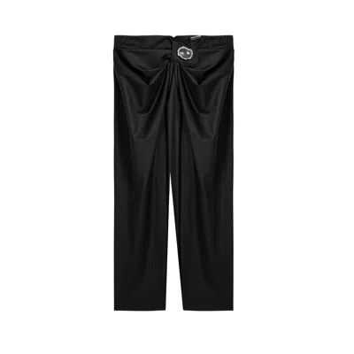 NOCTURNE WOMEN'S BLACK ACCESSORY DETAILED PLEATED PANTS