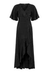 Nocturne Asymmetric Flounce Dress In Black