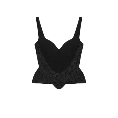 Nocturne Women's Black Boned Sweetheart Bustier Top
