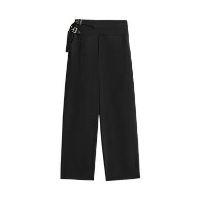 Nocturne Women's Black Cut-out Waist Wide-leg Pants