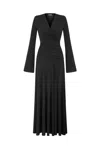 Nocturne Women's Black Double Breasted Long Dress