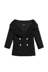 Nocturne Double-breasted Structured Jacket In Black