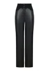 NOCTURNE WOMEN'S BLACK DOUBLE WAISTED STRAIGHT PANTS