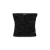 Nocturne Drape-designed Crop Top In Black