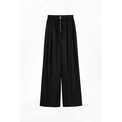 Nocturne Drawstring Waist Relaxed Pants In Black