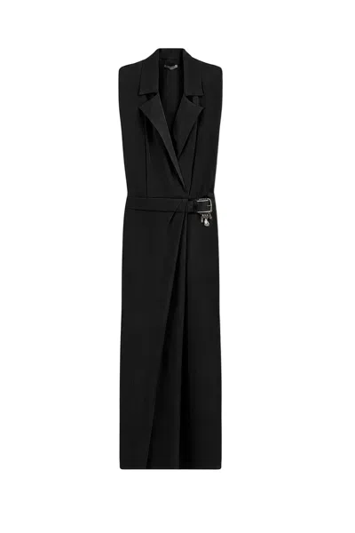 Nocturne Women's Black Embellished Belt-detail Maxi Dress