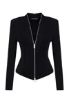 Nocturne Zipper Detailed Blouse In Black
