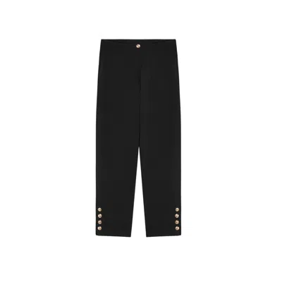 Nocturne Women's Black Gold Button Detail Pants