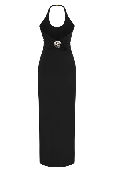 Nocturne Women's Black Maxi Dress With Back Accessory