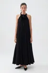 Nocturne Women's Black Maxi Dress With Halter Neck