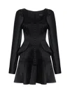 Nocturne Women's Black Mini Crepe Dress In Black