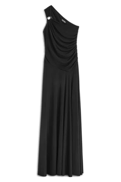 Nocturne Women's Black One Shoulder Maxi Dress
