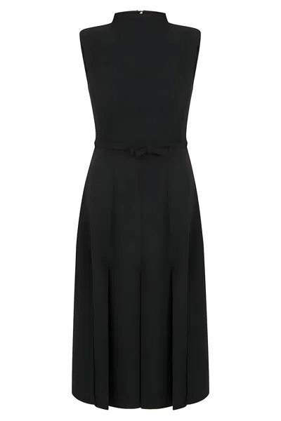 Nocturne Women's Black Padded Shoulder Midi Dress