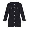 Nocturne Women's Black Padded Shoulder Mini Dress In Black
