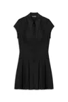Nocturne Women's Black Pleated Mini Dress In Black