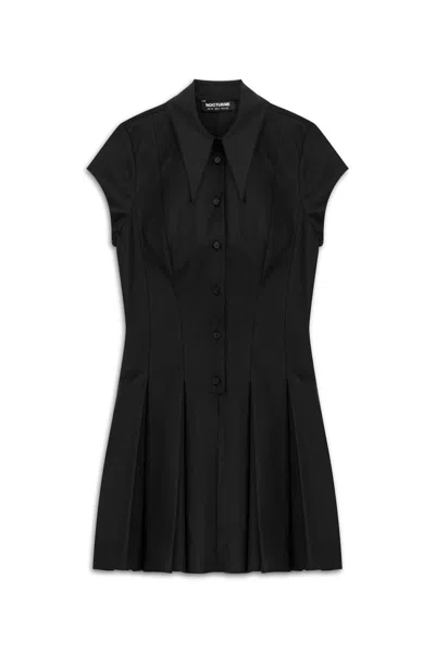Nocturne Women's Black Pleated Mini Dress