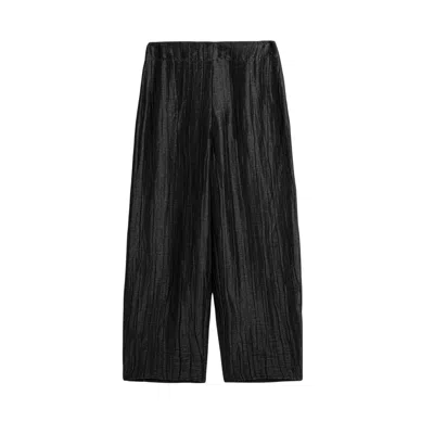 Nocturne Women's Black Relaxed Linen Pants