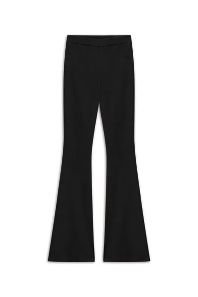 Nocturne Women's Black Ribbed Flared Pants