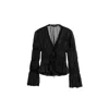 Nocturne Women's Black Ruched Sheer Blouse In Black