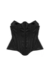 Nocturne Sculpted Satin Corset Top In Black