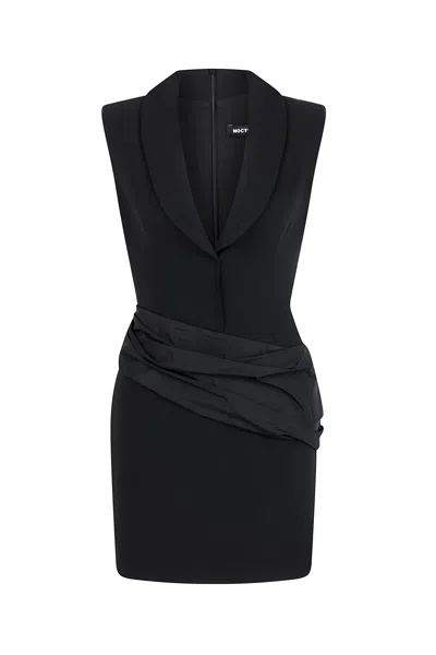 Nocturne Women's Black Shoulder Pad Mini Dress