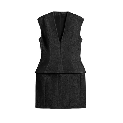 Nocturne Women's Black Sleeveless Tailored Mini Dress