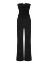 Nocturne Women's Black Strapless Draped Jumpsuit In Black