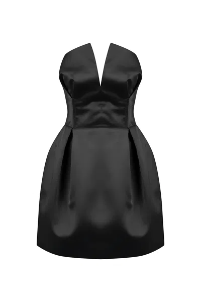NOCTURNE WOMEN'S BLACK STRAPLESS MINI DRESS