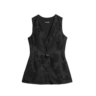 Nocturne Textured Tailored Vest In Black