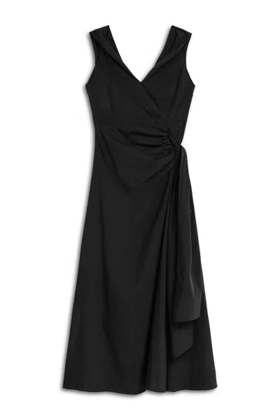 Nocturne Women's Black Tie Detail Midi Dress