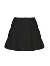 NOCTURNE WOMEN'S BLACK TIERED MINI LINEN SKIRT