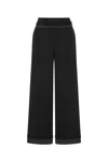 Nocturne Wide-leg Crepe Satin Pants In Black