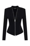 Nocturne Zipper Detailed Blouse In Black